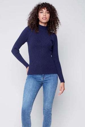 Charlie B Mock Neck Sweater