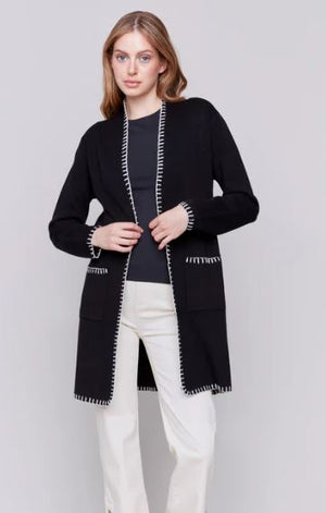 Charlie B Long blanket stitch cardigan